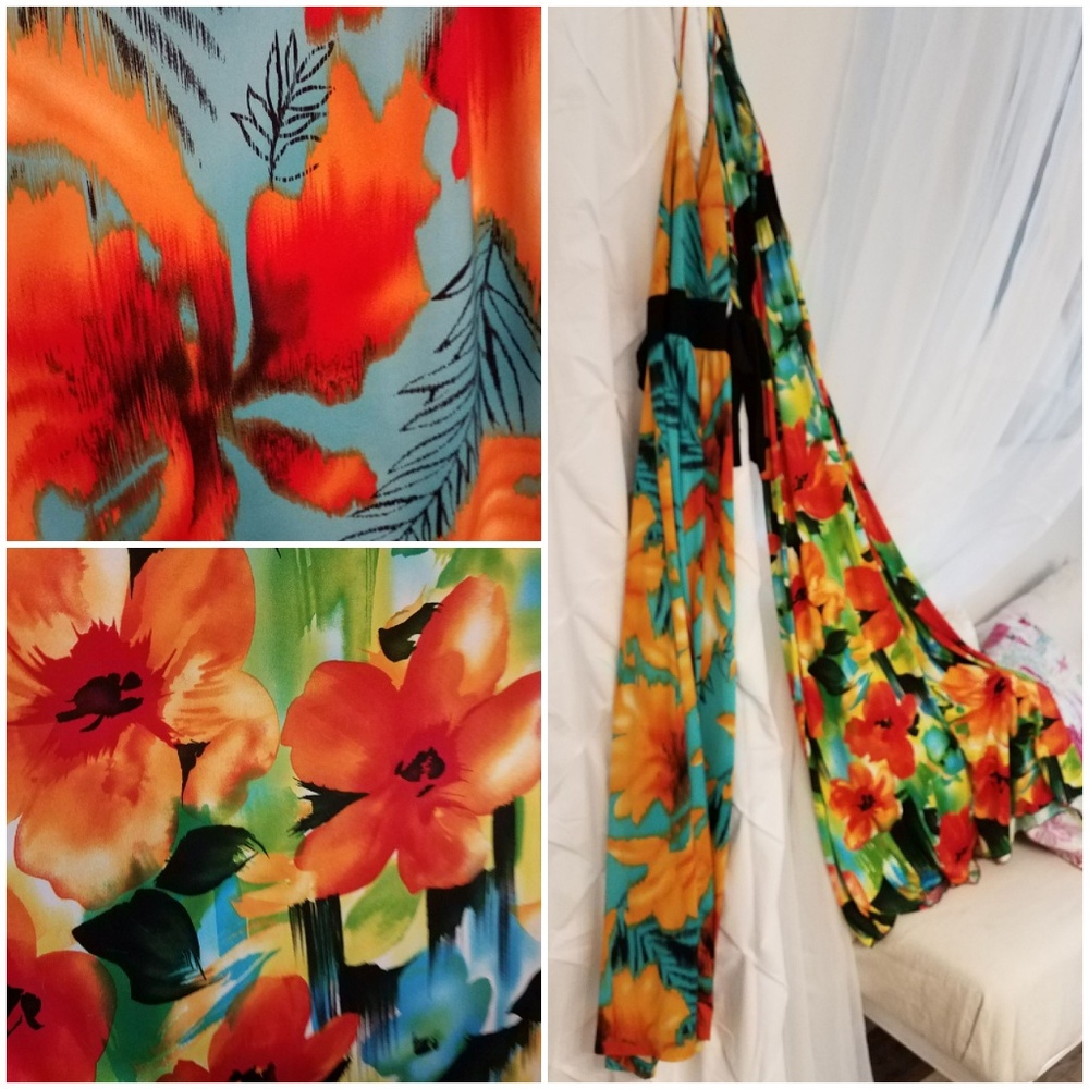 2 maxi dresses + 1 pair of sandals